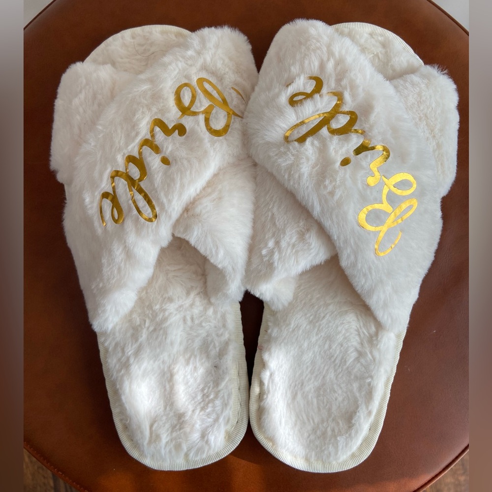 Soft Fluffy Bride Slippers